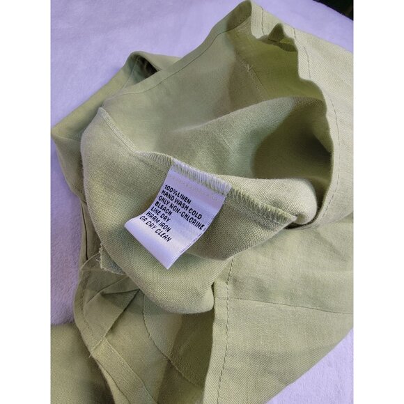 Talbots Petites Womens Green Button-Front Irish Linen Blazer Jacket 8P Casual - Picture 4 of 7